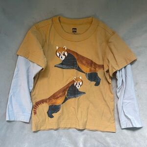 Tea Collection Red Panda Layered Shirt 2T